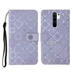 For Xiaomi Redmi 9 Ethnic Style Embossed Pattern Horizontal Flip Leather Case with Holder & Card Slots & Wallet & Lanyard(Purple)