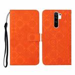 For Xiaomi Redmi 9 Ethnic Style Embossed Pattern Horizontal Flip Leather Case with Holder & Card Slots & Wallet & Lanyard(Orange)
