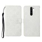 For Xiaomi Redmi 9 Ethnic Style Embossed Pattern Horizontal Flip Leather Case with Holder & Card Slots & Wallet & Lanyard(White)