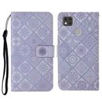 For Xiaomi Redmi 9C Ethnic Style Embossed Pattern Horizontal Flip Leather Case with Holder & Card Slots & Wallet & Lanyard(Purple)
