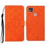 For Xiaomi Redmi 9C Ethnic Style Embossed Pattern Horizontal Flip Leather Case with Holder & Card Slots & Wallet & Lanyard(Orange)