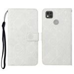 For Xiaomi Redmi 9C Ethnic Style Embossed Pattern Horizontal Flip Leather Case with Holder & Card Slots & Wallet & Lanyard(White)