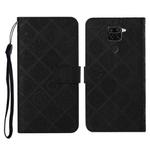 For Xiaomi Redmi Note 9 Ethnic Style Embossed Pattern Horizontal Flip Leather Case with Holder & Card Slots & Wallet & Lanyard(Black)