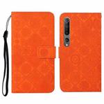 For Xiaomi Mi 10 5G Ethnic Style Embossed Pattern Horizontal Flip Leather Case with Holder & Card Slots & Wallet & Lanyard(Orange)