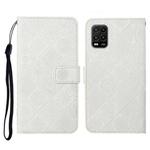 For Xiaomi Mi 10 Lite 5G Ethnic Style Embossed Pattern Horizontal Flip Leather Case with Holder & Card Slots & Wallet & Lanyard(White)