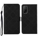 For Xiaomi Mi 10T 5G Ethnic Style Embossed Pattern Horizontal Flip Leather Case with Holder & Card Slots & Wallet & Lanyard(Black)