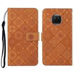 For Xiaomi Mi 10T Lite 5G Ethnic Style Embossed Pattern Horizontal Flip Leather Case with Holder & Card Slots & Wallet & Lanyard(Brown)