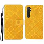 For Xiaomi Mi Note 10 Lite Ethnic Style Embossed Pattern Horizontal Flip Leather Case with Holder & Card Slots & Wallet & Lanyard(Yellow)