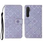For Xiaomi Mi Note 10 Lite Ethnic Style Embossed Pattern Horizontal Flip Leather Case with Holder & Card Slots & Wallet & Lanyard(Purple)