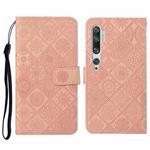 For Xiaomi Mi Note 10 / 10 Pro Ethnic Style Embossed Pattern Horizontal Flip Leather Case with Holder & Card Slots & Wallet & Lanyard(Pink)