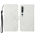 For Xiaomi Mi Note 10 / 10 Pro Ethnic Style Embossed Pattern Horizontal Flip Leather Case with Holder & Card Slots & Wallet & Lanyard(White)