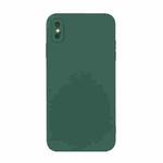 For iPhone X / XS Straight Edge Solid Color TPU Shockproof Case(Dark Night Green)