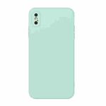 For iPhone X / XS Straight Edge Solid Color TPU Shockproof Case(Light Cyan)