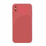 For iPhone X / XS Straight Edge Solid Color TPU Shockproof Case(Hawthorn Red)