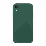 For iPhone XR Straight Edge Solid Color TPU Shockproof Case(Dark Night Green)