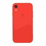 For iPhone XR Straight Edge Solid Color TPU Shockproof Case(Red)
