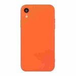 For iPhone XR Straight Edge Solid Color TPU Shockproof Case(Orange)