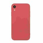 For iPhone XR Straight Edge Solid Color TPU Shockproof Case(Hawthorn Red)