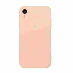 For iPhone XR Straight Edge Solid Color TPU Shockproof Case(Light Pink)