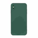 For iPhone XS Max Straight Edge Solid Color TPU Shockproof Case(Dark Night Green)