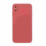 For iPhone XS Max Straight Edge Solid Color TPU Shockproof Case(Hawthorn Red)