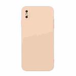 For iPhone XS Max Straight Edge Solid Color TPU Shockproof Case(Light Pink)