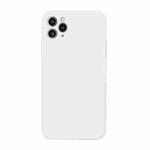 For iPhone 11 Pro Max Straight Edge Solid Color TPU Shockproof Case (White)