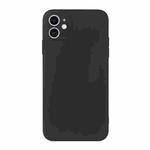 For iPhone 12 mini Straight Edge Solid Color TPU Shockproof Case (Black)