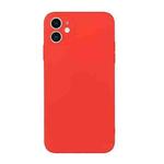 For iPhone 12 mini Straight Edge Solid Color TPU Shockproof Case (Red)
