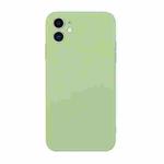For iPhone 12 Straight Edge Solid Color TPU Shockproof Case(Matcha Green)