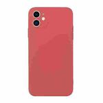 For iPhone 12 Straight Edge Solid Color TPU Shockproof Case(Red)