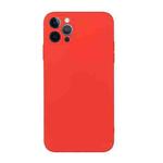 For iPhone 12 Pro Straight Edge Solid Color TPU Shockproof Case(Red)