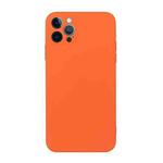 For iPhone 12 Pro Straight Edge Solid Color TPU Shockproof Case(Orange)