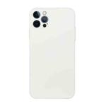 For iPhone 12 Pro Straight Edge Solid Color TPU Shockproof Case(White)