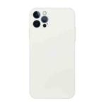 For iPhone 12 Pro Max Straight Edge Solid Color TPU Shockproof Case(White)