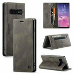 For Samsung Galaxy S10 AutSpace A01 Retro Skin-feel Crazy Horse Texture Horizontal Flip Leather Case with Holder & Card Slots & Wallet & RFID(Coffee)