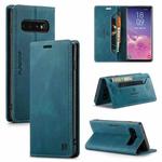 For Samsung Galaxy S10 AutSpace A01 Retro Skin-feel Crazy Horse Texture Horizontal Flip Leather Case with Holder & Card Slots & Wallet & RFID(Blue)