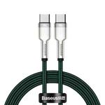 Baseus CATJK-C06 Cafule Series 100W Type-C / USB-C to Type-C / USB-C Metal Charging Data Cable, Length:1m(Dark Green)