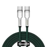 Baseus CATJK-D06 Cafule Series 100W Type-C / USB-C to Type-C / USB-C Metal Charging Data Cable, Length:2m(Dark Green)