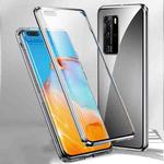 For Huawei P40 Pro Magnetic Metal Frame Double-sided Tempered Glass Case(Silver)