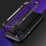 For iPhone 12 Pro Blade Series Lens Protector + Metal Frame Protective Case(Black Purple)