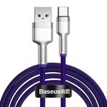 Baseus CATJK-B05 Cafule Series 40W USB to Type-C / USB-C Metal Charging Data Cable, Length:2m(Purple)