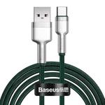 BaseusCATJK-B06 Cafule Series 40W USB to Type-C / USB-C Metal Charging Data Cable, Length:2m(Dark Green)