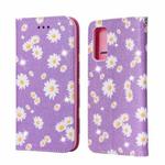 For Samsung Galaxy S20 FE Glittering Daisy Magnetic Horizontal Flip Leather Case with Holder & Card Slots & Photo Frame(Purple)