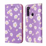For Xiaomi Redmi Note 8 Glittering Daisy Magnetic Horizontal Flip Leather Case with Holder & Card Slots & Photo Frame(Purple)