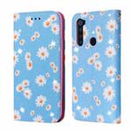 For Xiaomi Redmi Note 8 Glittering Daisy Magnetic Horizontal Flip Leather Case with Holder & Card Slots & Photo Frame(Blue)