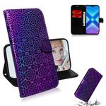 For Huawei Honor 8X Solid Color Colorful Magnetic Buckle Horizontal Flip PU Leather Case with Holder & Card Slots & Wallet & Lanyard(Purple)