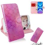 For Huawei Honor 8X Solid Color Colorful Magnetic Buckle Horizontal Flip PU Leather Case with Holder & Card Slots & Wallet & Lanyard(Pink)