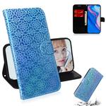 For Huawei P Smart Z/Y9 Prime 2019 Solid Color Colorful Magnetic Buckle Horizontal Flip PU Leather Case with Holder & Card Slots & Wallet & Lanyard(Blue)