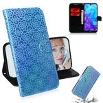 For Huawei Y5 (2019) / Honor 8S Solid Color Colorful Magnetic Buckle Horizontal Flip PU Leather Case with Holder & Card Slots & Wallet & Lanyard(Blue)